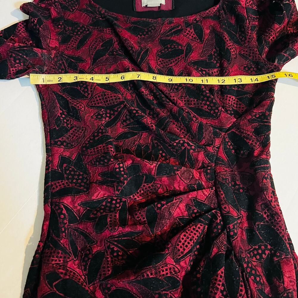 Anthropologie Maeve Elorn Short Sleeve Dress Size 2 Wine Black - Picture 6 of 8